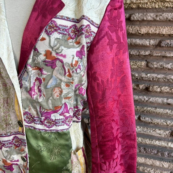 Other Destination Vintage 90s Crazy Quilt Patchwork Oversized Blazer Size Small - Picture 6 of 9